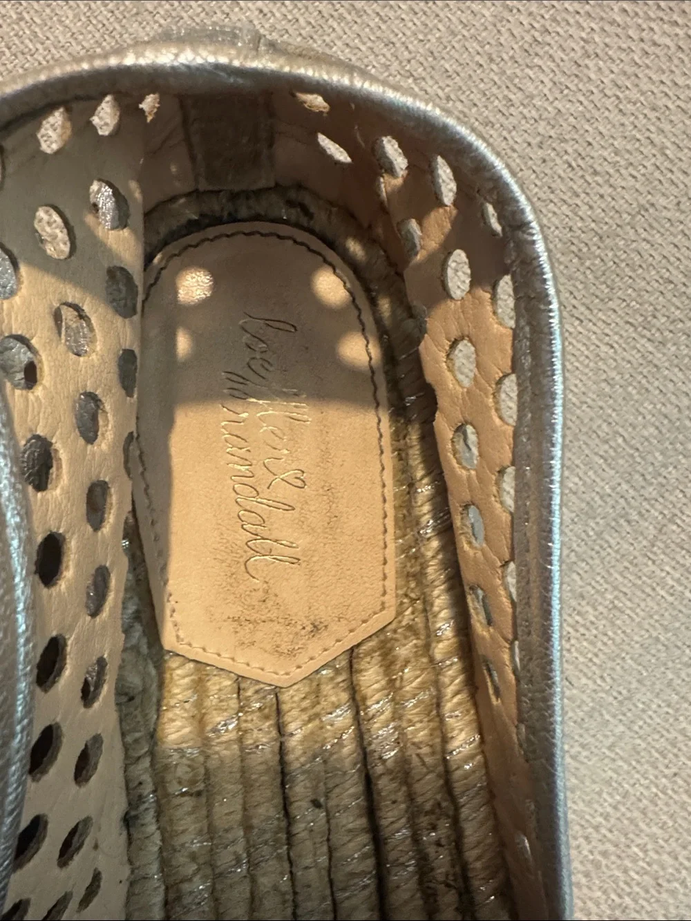 Loeffler Randall Mara champagne Perforated Slip-On Espadrille - Size 9